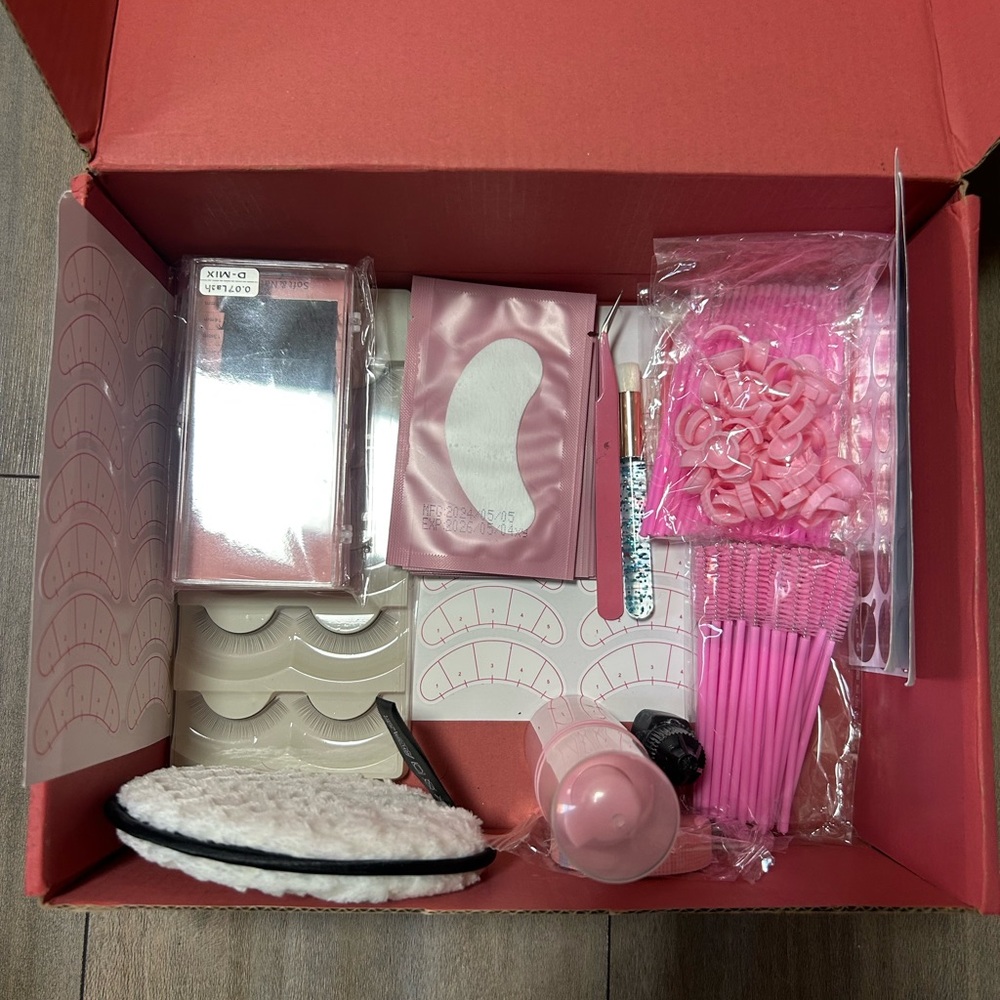 Pink Eyelash Extension Kit